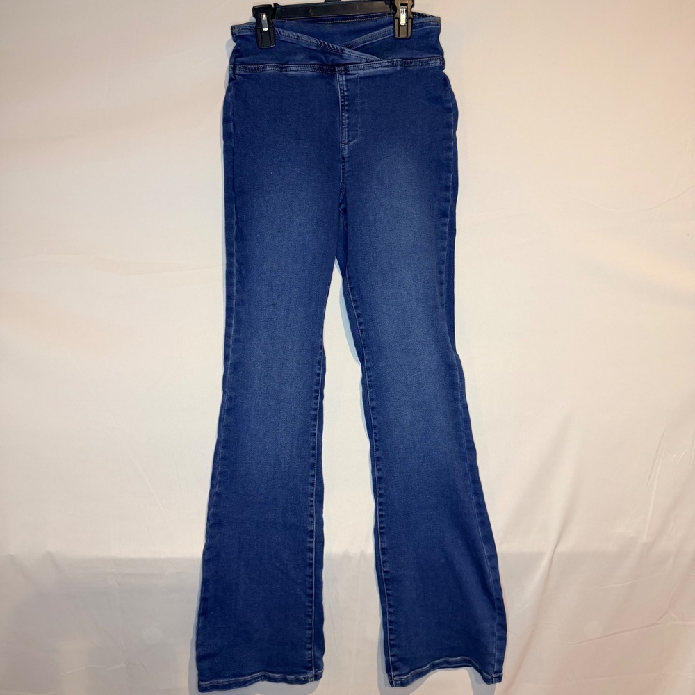 INC International Concepts Womens Crossover Waist Flare Jeans Blue Size 2